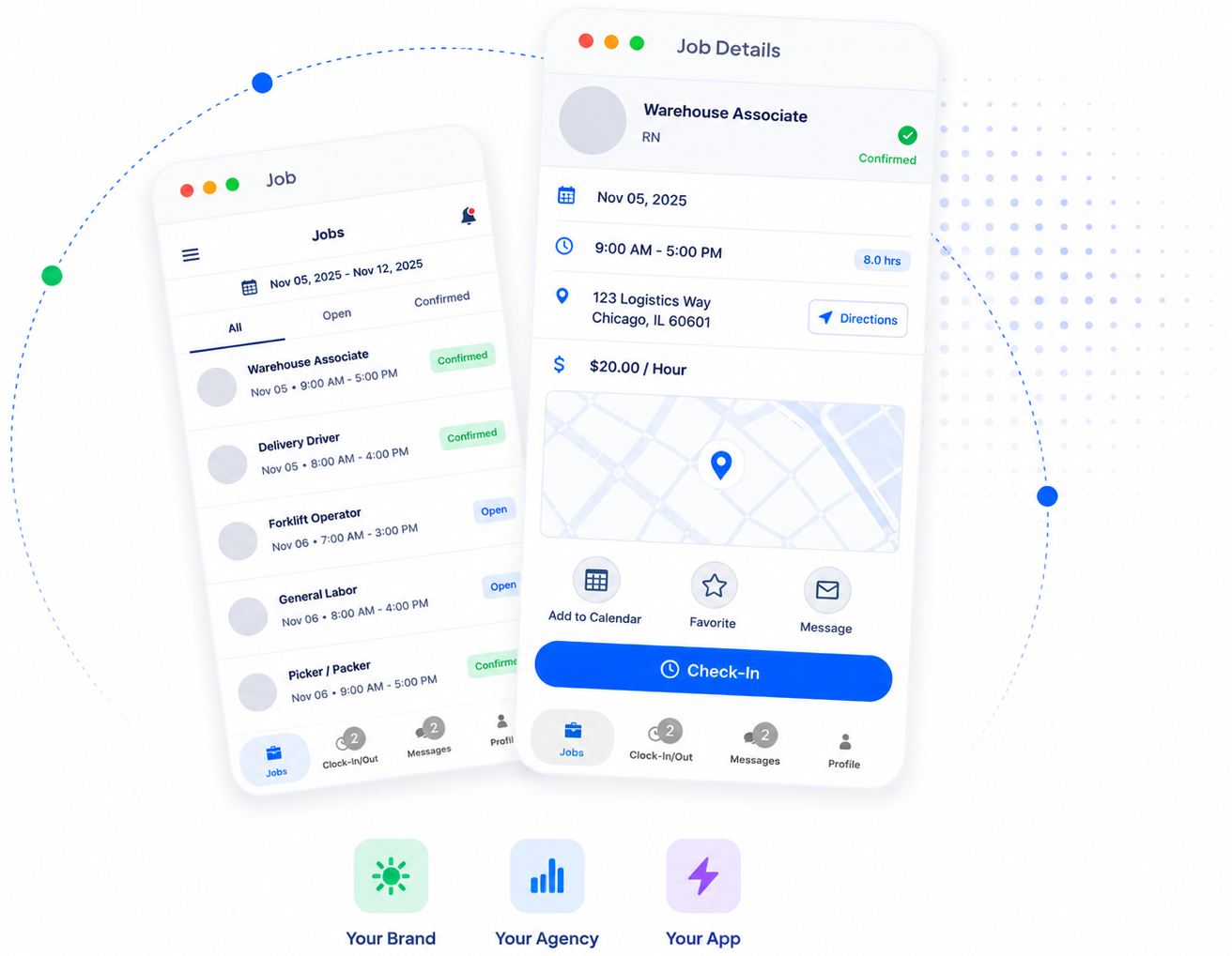 NextCrew integrations with Salesforce, Zapier, ADP, QuickBooks, Indeed, and Checkr